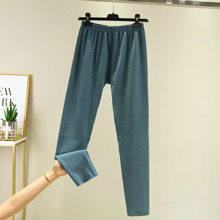 Women Warm Velvet Padded Pants Brown Winter - Image 11