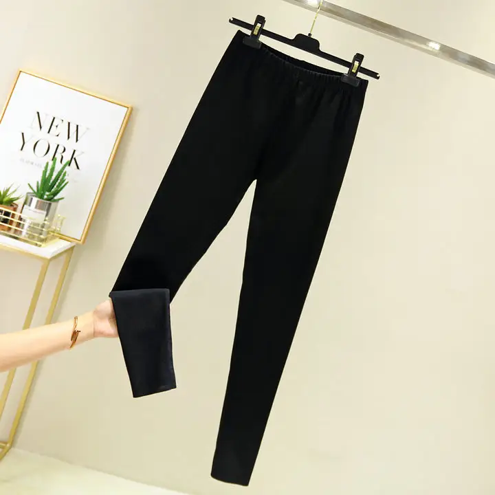 Women Warm Velvet Padded Pants Brown Winter - Image 2