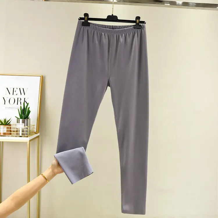 Women Warm Velvet Padded Pants Brown Winter - Image 3