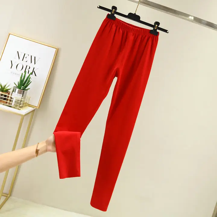 Women Warm Velvet Padded Pants Brown Winter - Image 5