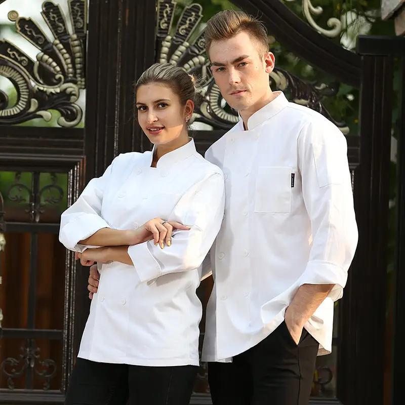 Men's Black Button-Up Long Sleeve Shirt for Baking & Office