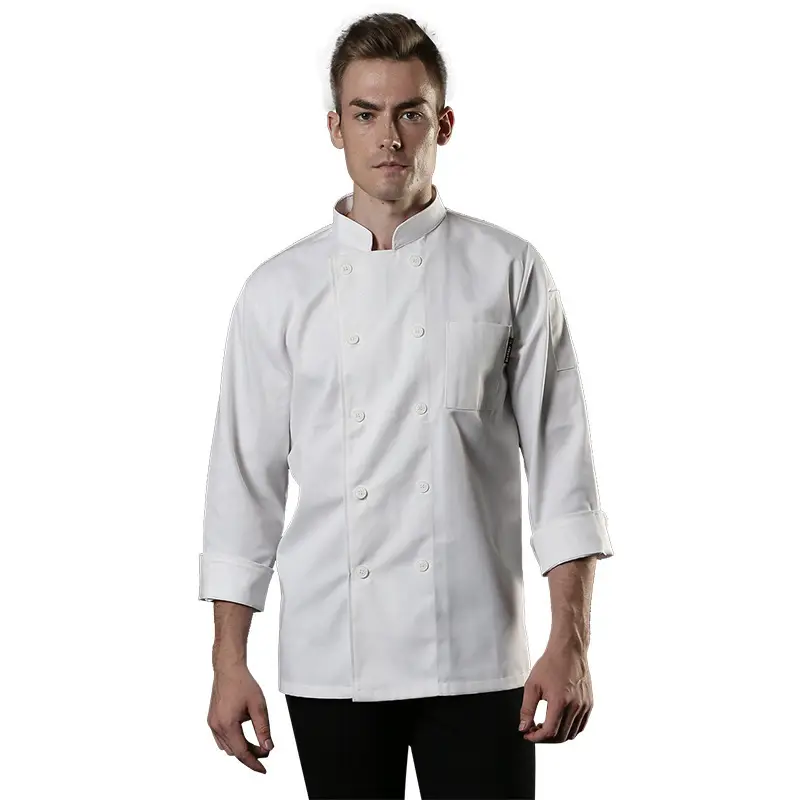 Men's Black Button-Up Long Sleeve Shirt for Baking & Office