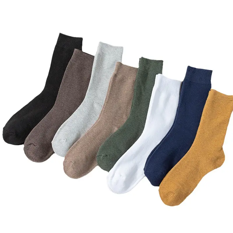 Socks Men's terry mid-tube socks autumn and winter thick warm socks casual colored towel socks fleece-lined terry socks