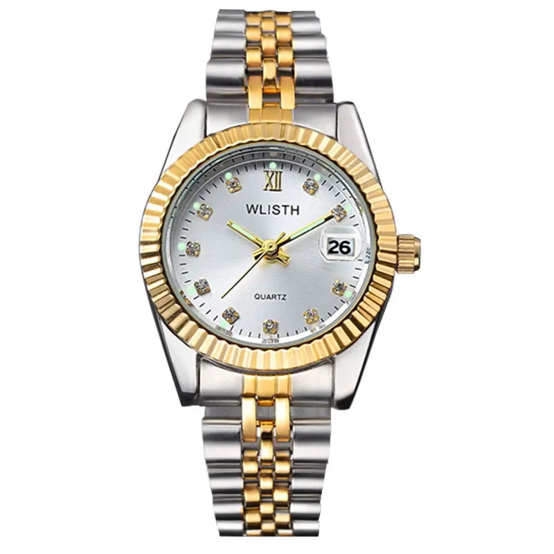 Men's & Women's Gold Silver Quartz Couple Watches - Image 3