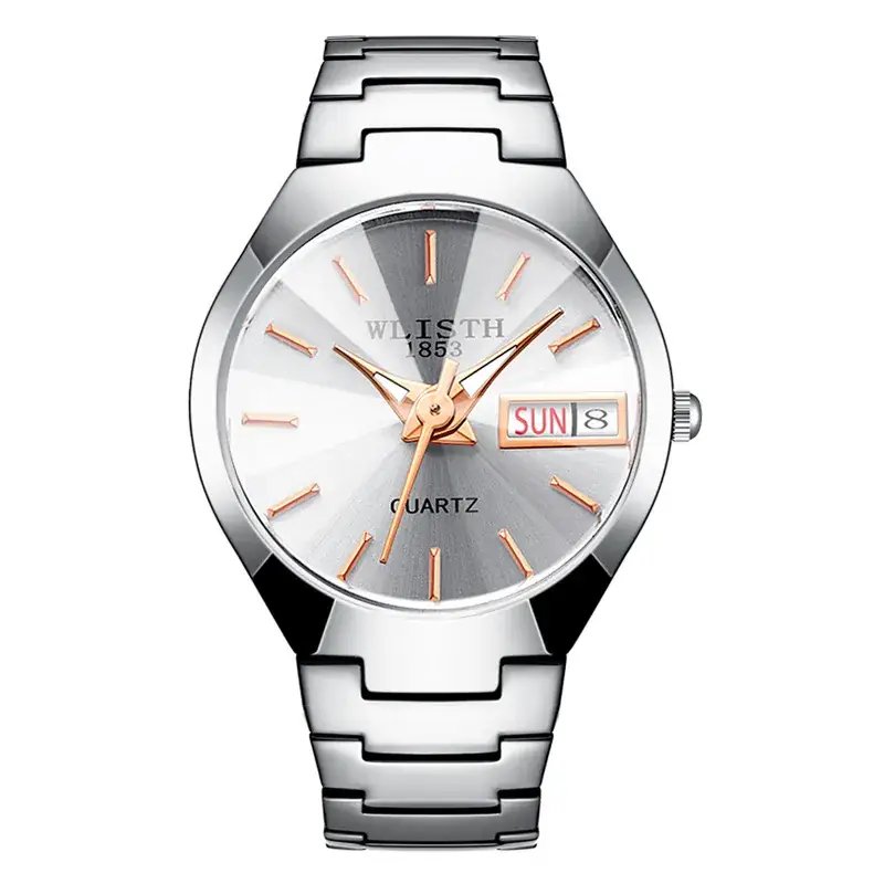 Men Waterproof Black Quartz Watch with Date Display