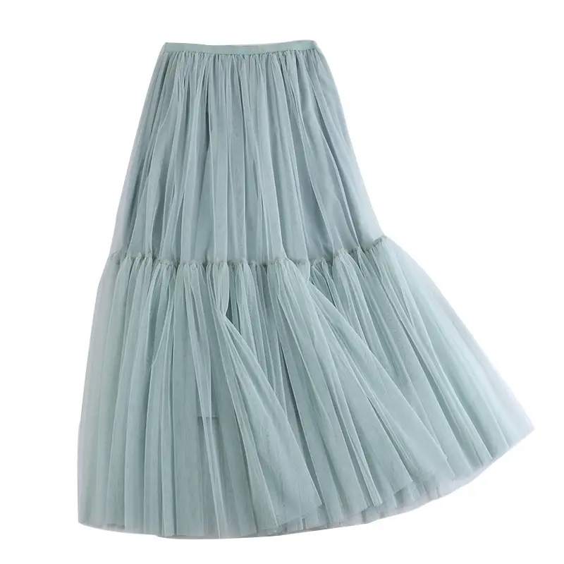 Mesh Skirt 2022 All-match Solid Color Base Small - Image 14