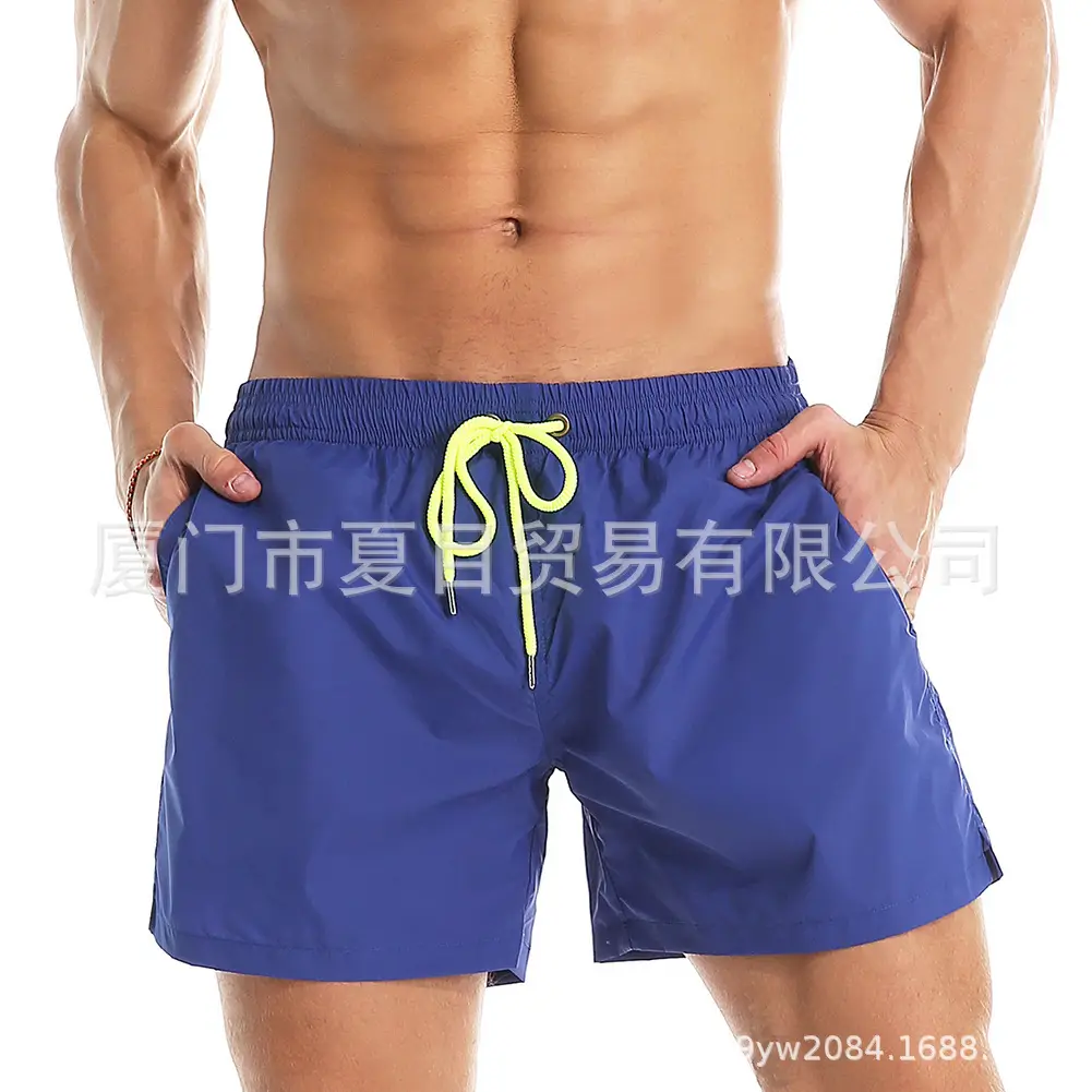 Men Blue Beach Shorts Large Quick-Drying Waterproof