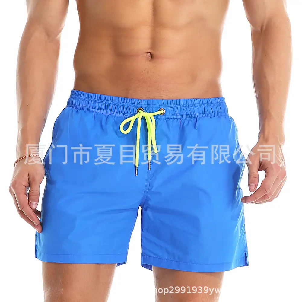 Men Blue Beach Shorts Large Quick-Drying Waterproof