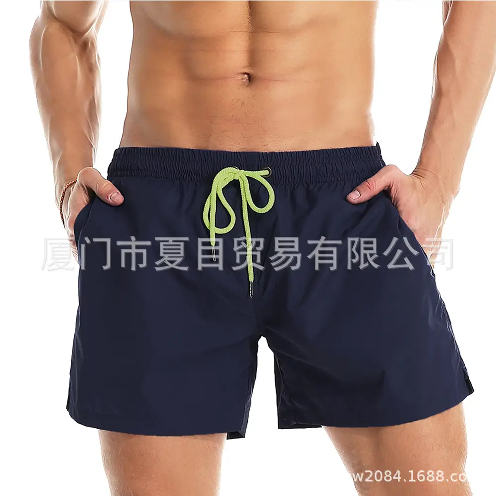 Men Blue Beach Shorts Large Quick-Drying Waterproof