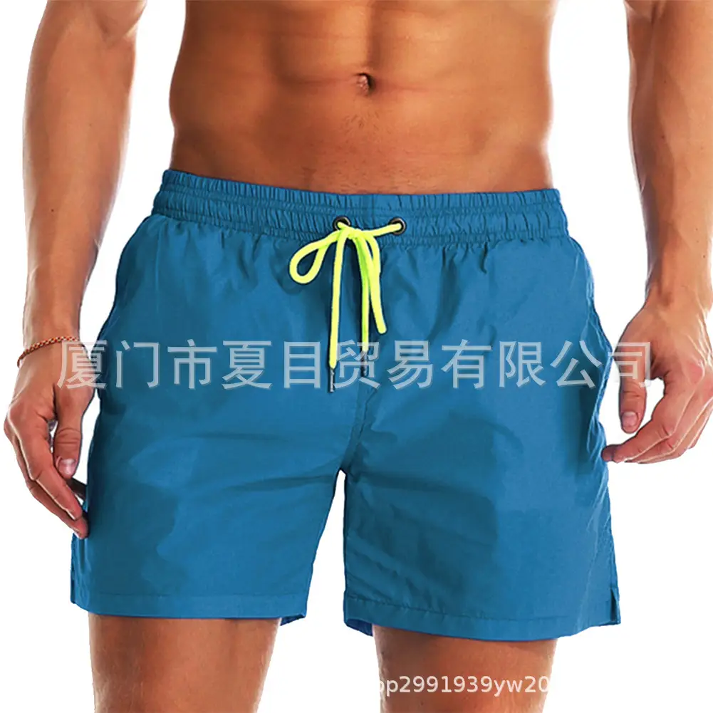 Men Blue Beach Shorts Large Quick-Drying Waterproof