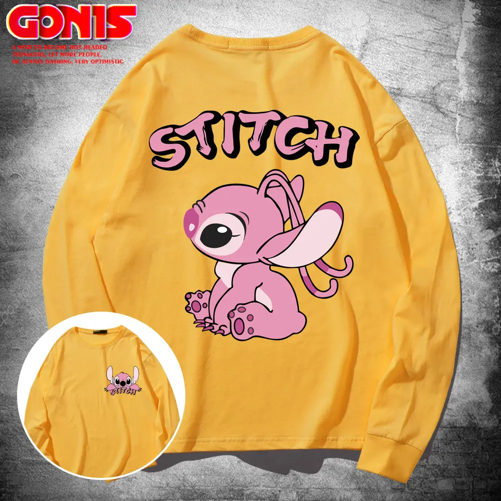 Men's Women's Stitch Graphic Sweatshirt Yellow Spring Autumn - Image 12