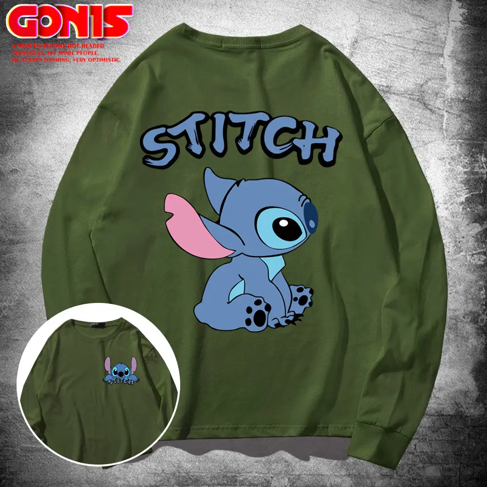 Men's Women's Stitch Graphic Sweatshirt Yellow Spring Autumn - Image 6