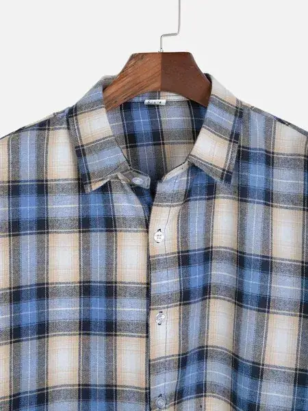 2020 Cross-border Autumn Winter Slim Fit Plaid Hat Shirt - Image 2