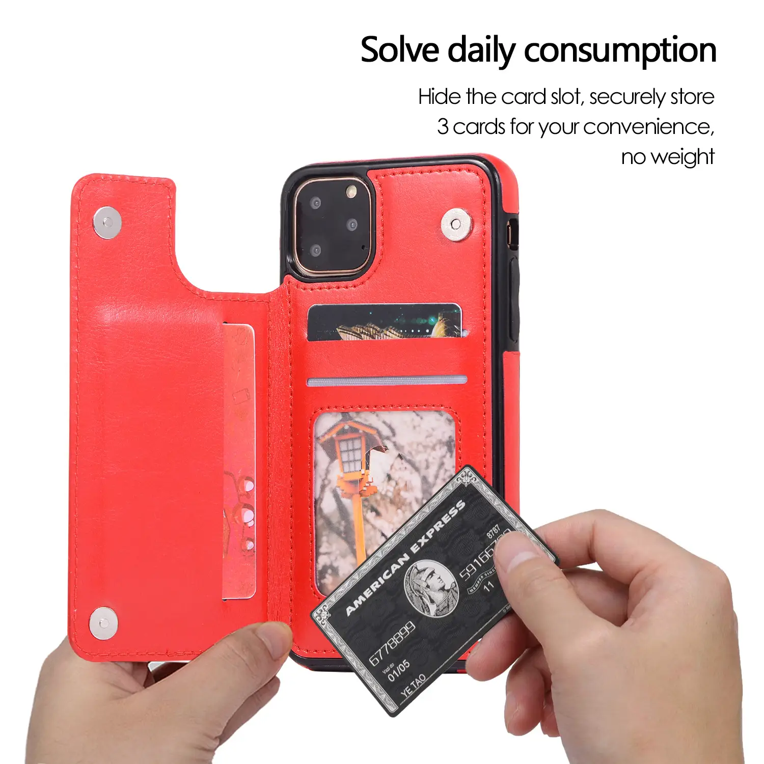 IPhone 12Pro Leather Wallet Case with Card Holder