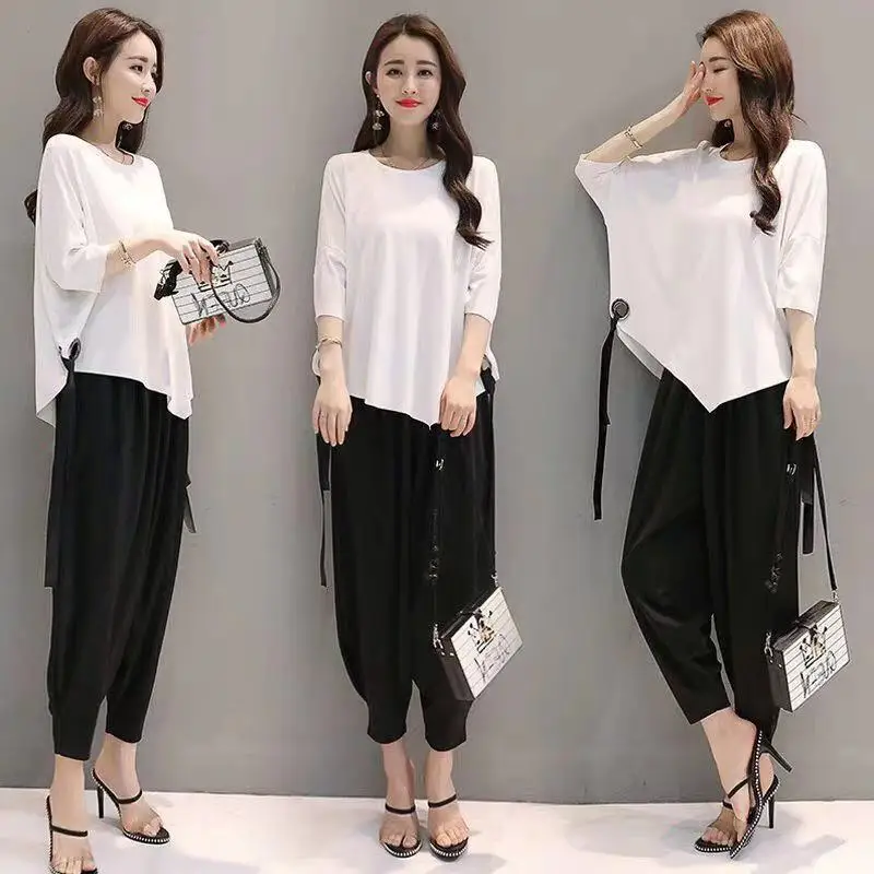 Women Red Loose Fit Wide Leg Pants Set - Image 7