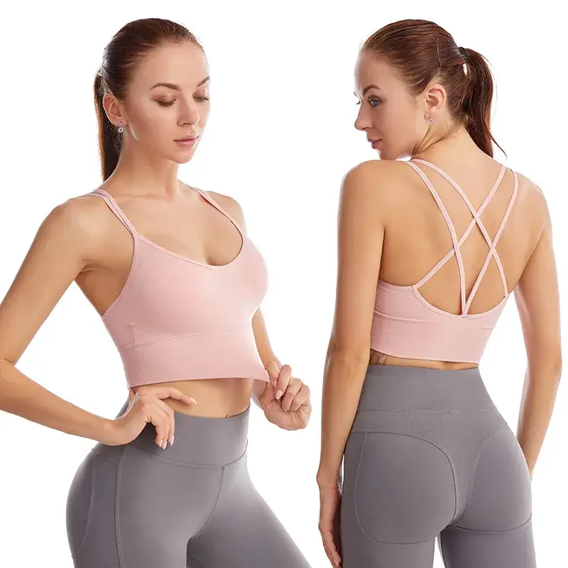 Pink Crossback Sports Bra Large Size - Image 15