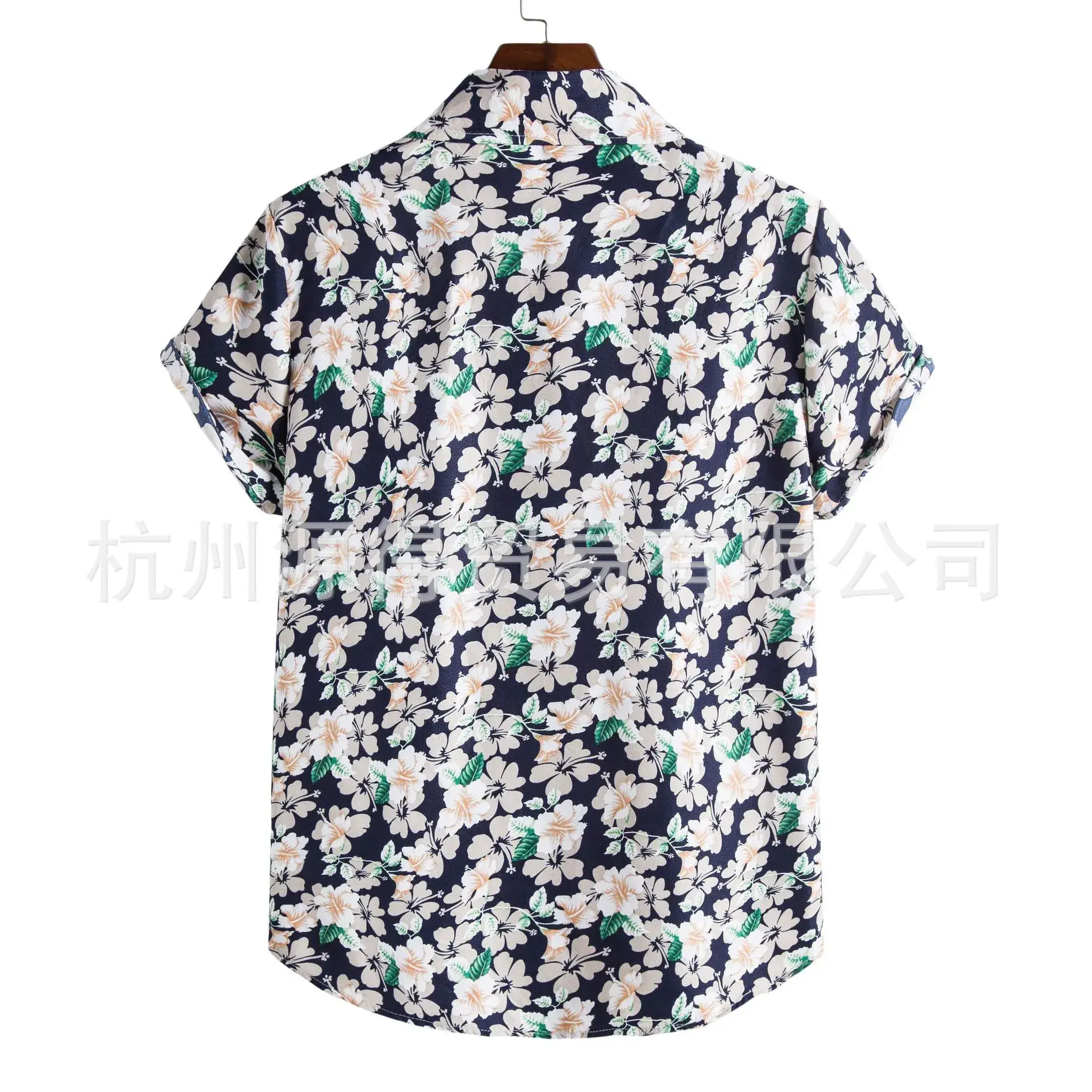 2020 Floral Print Men's Lapel Jacket Short Sleeve
