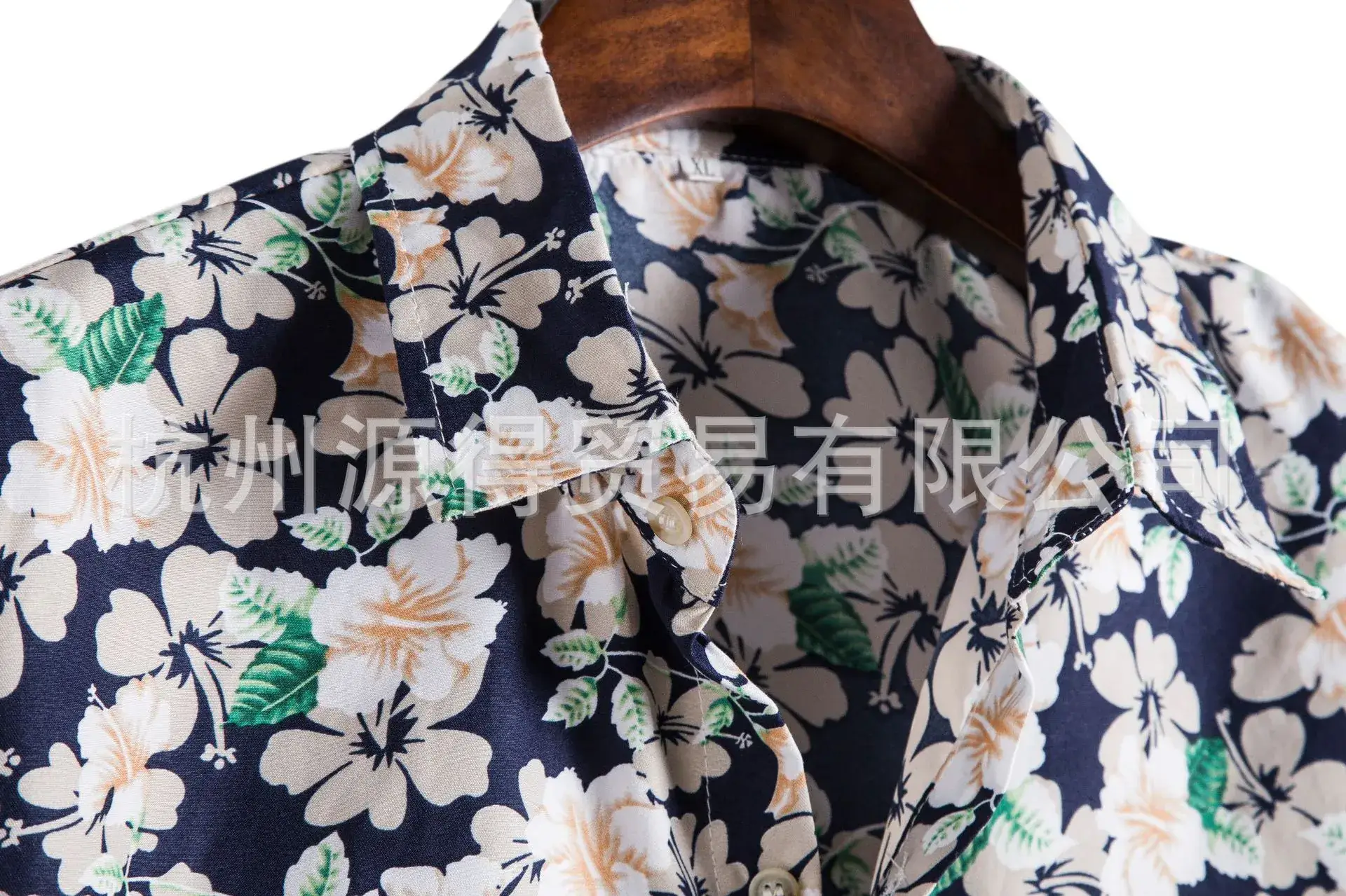 2020 Floral Print Men's Lapel Jacket Short Sleeve