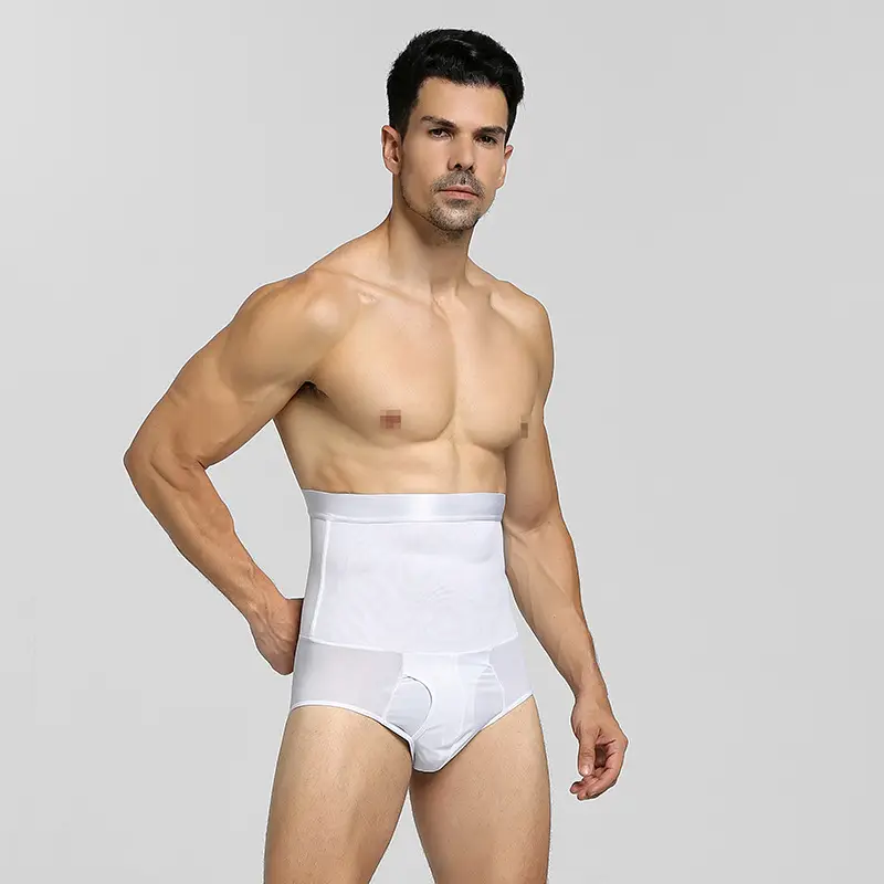 Men's Anti-Curl High Waist Mesh Belt Pants