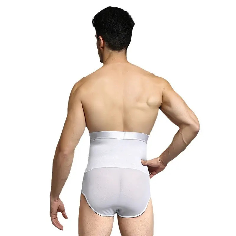 Men's Anti-Curl High Waist Mesh Belt Pants