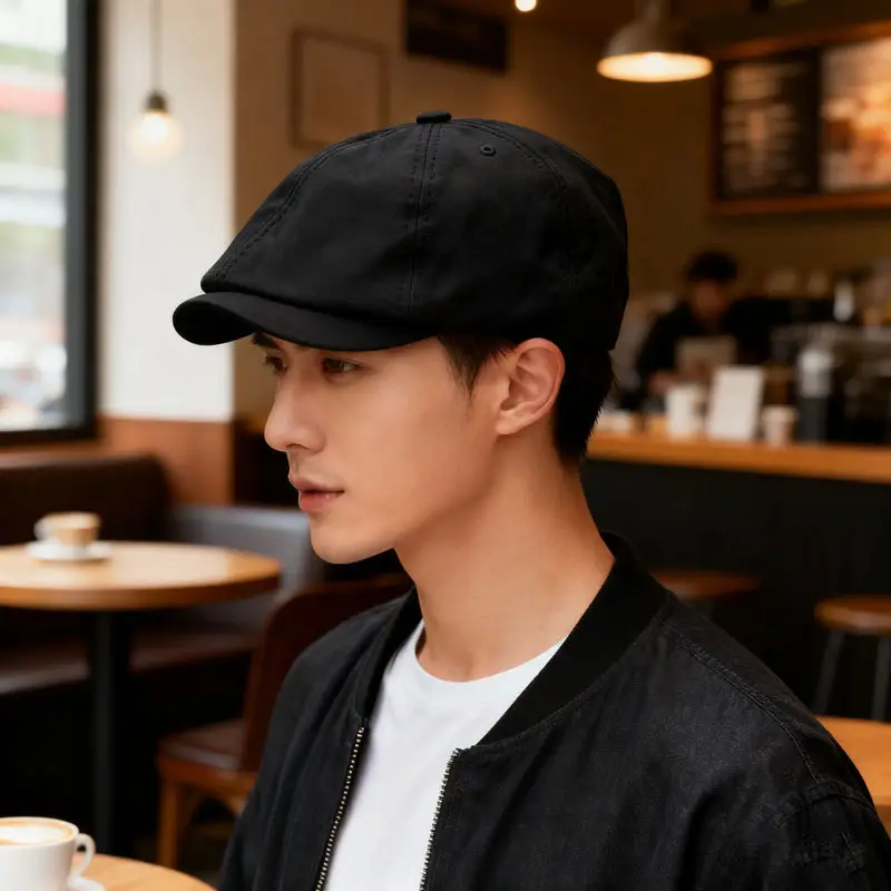 Japanese Style Short-Eaves Cap Beige Cotton Spring Summer — feature 4