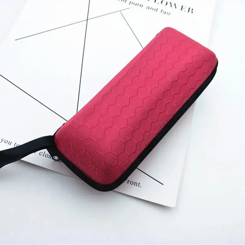 Black Anti-Pressure Zipper Sunglasses Case with Lens Cloth - Image 8