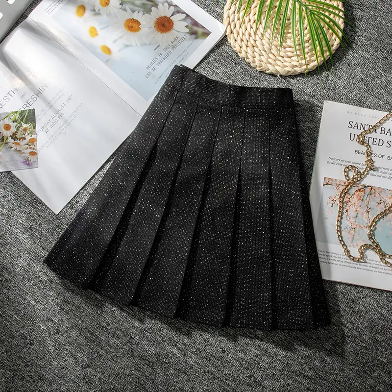 2023 Black Pleated High Waist Skirts College Style - Image 6