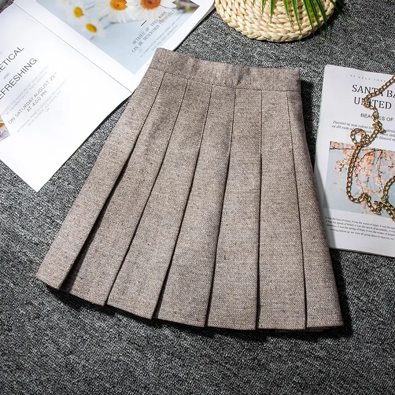 2023 Black Pleated High Waist Skirts College Style - Image 3