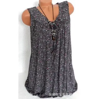Pink Floral Knitted V Neck Vest Top for Women - Image 8