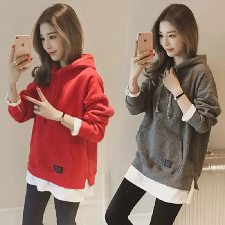 Women Grey Hooded Sweatshirt Thickened Base Hooded Sweatshirt - Image 4