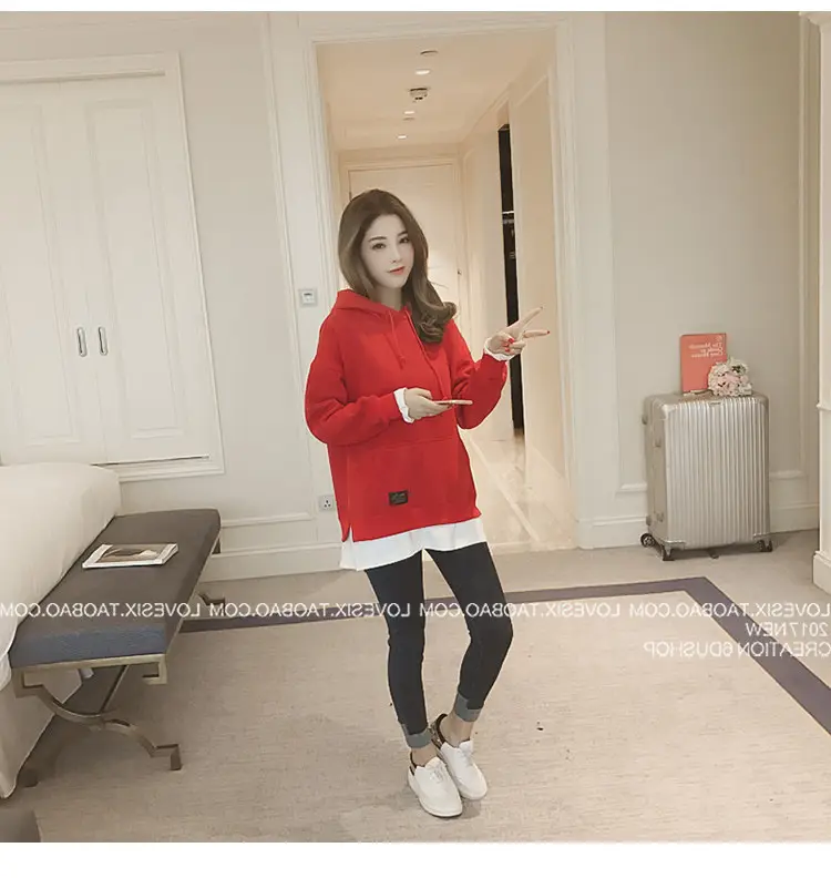 Women Grey Hooded Sweatshirt Thickened Base Hooded Sweatshirt — feature 16