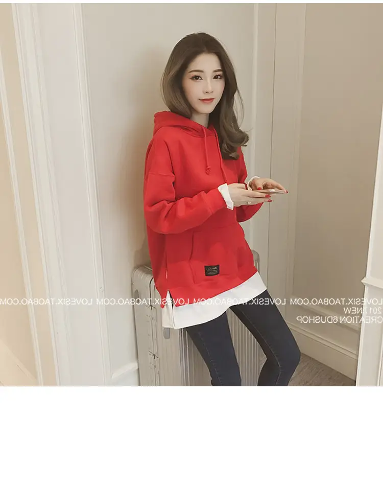 Women Grey Hooded Sweatshirt Thickened Base Hooded Sweatshirt — feature 18