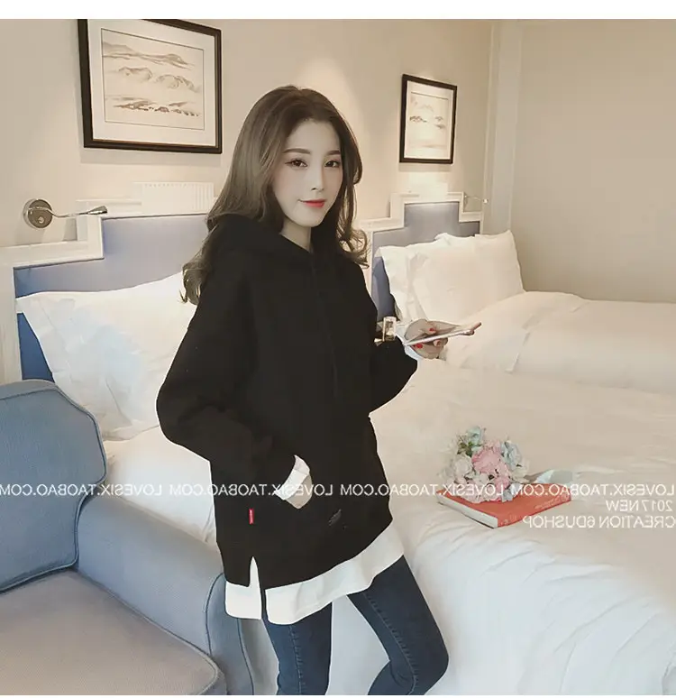 Women Grey Hooded Sweatshirt Thickened Base Hooded Sweatshirt — feature 23