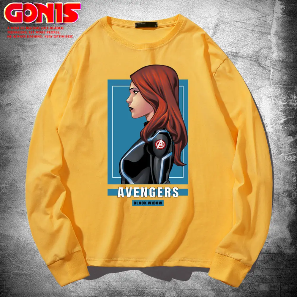 Men Marvel Avengers 4 Black Widow Long Sleeve T-Shirt Pink - Image 3