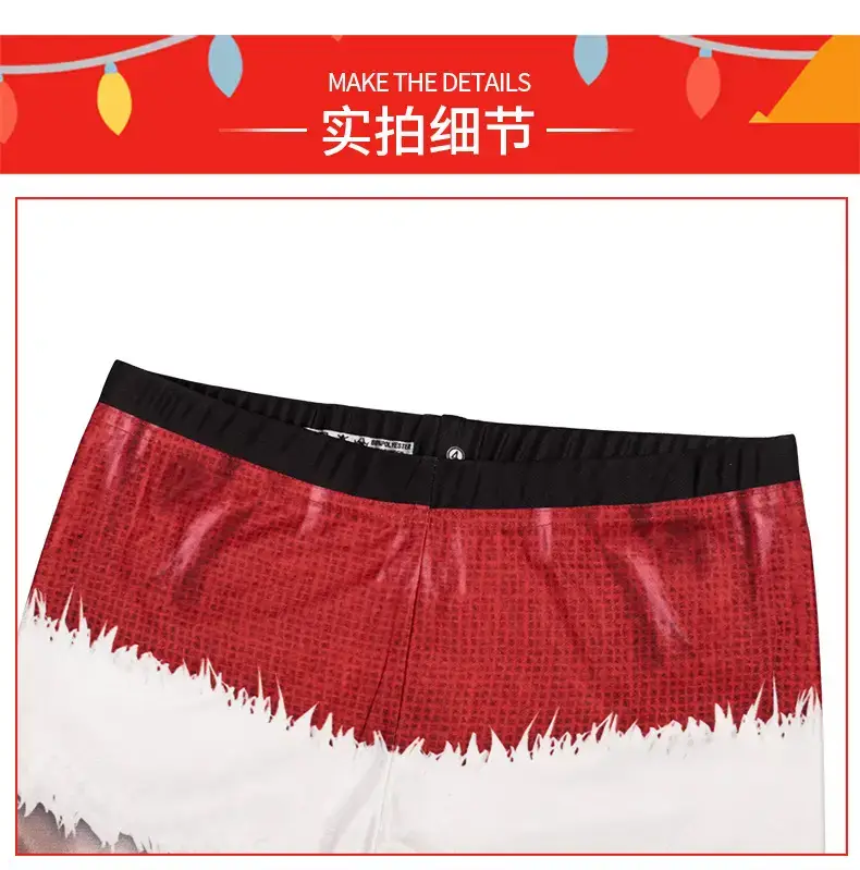 2024 Christmas Printed Leggings Party Sexy Black Red — feature 11