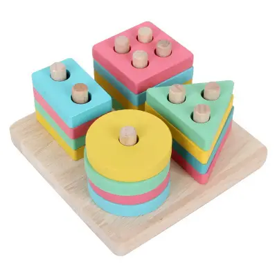Wooden Shape Paired Macaron Color Toys for 2-3Yrs - Image 4