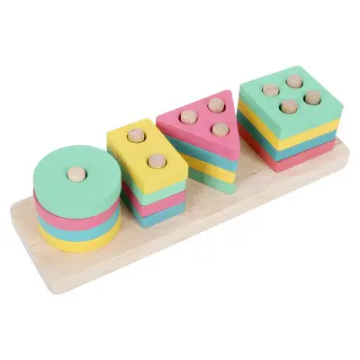 Wooden Shape Paired Macaron Color Toys for 2-3Yrs - Image 5