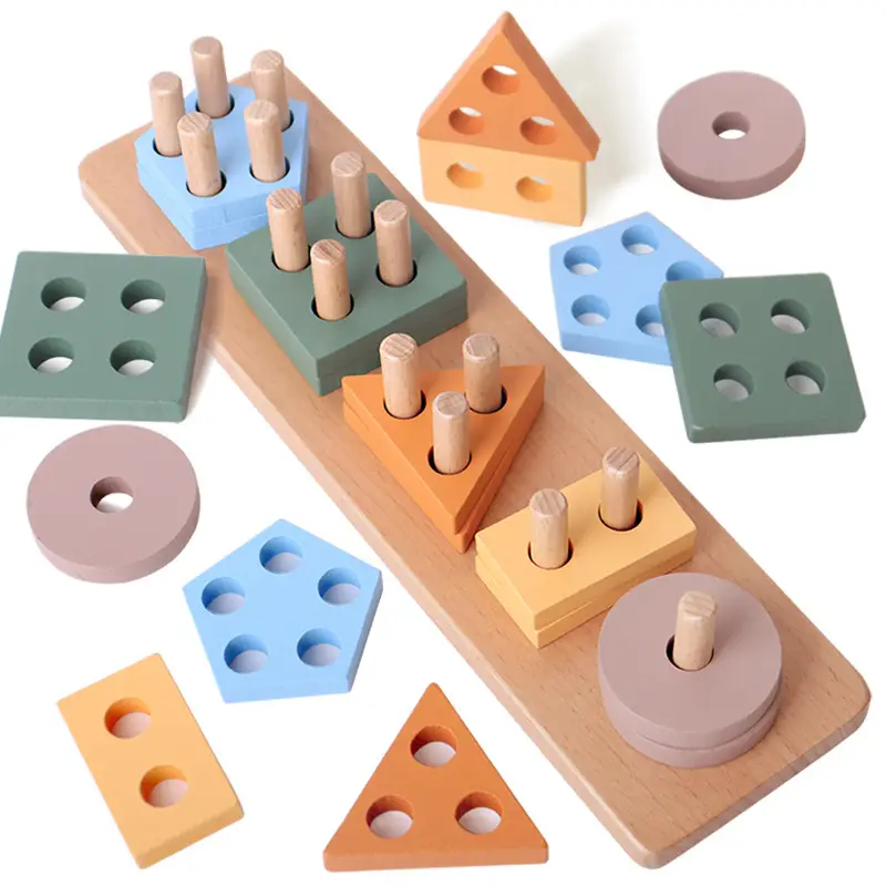 Wooden Shape Paired Macaron Color Toys for 2-3Yrs - Image 9