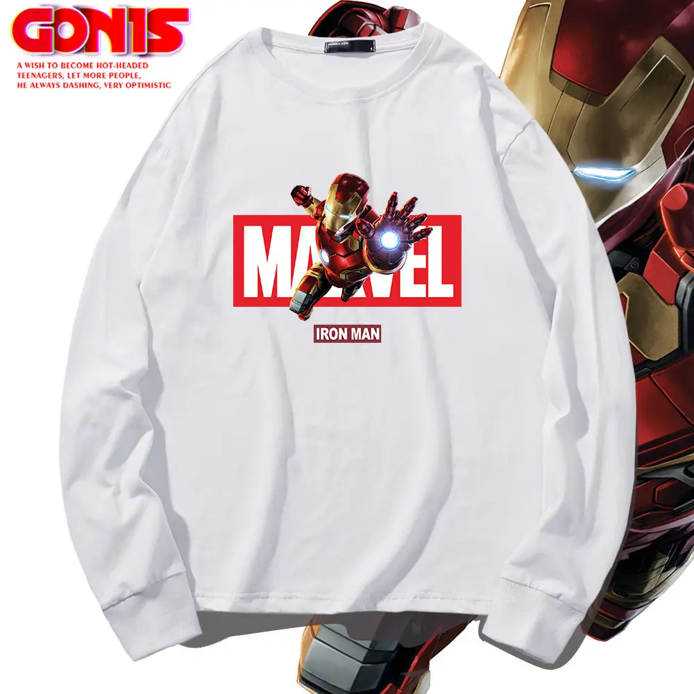Men Marvel Iron Man Long Sleeve T-Shirt Grey - Image 10