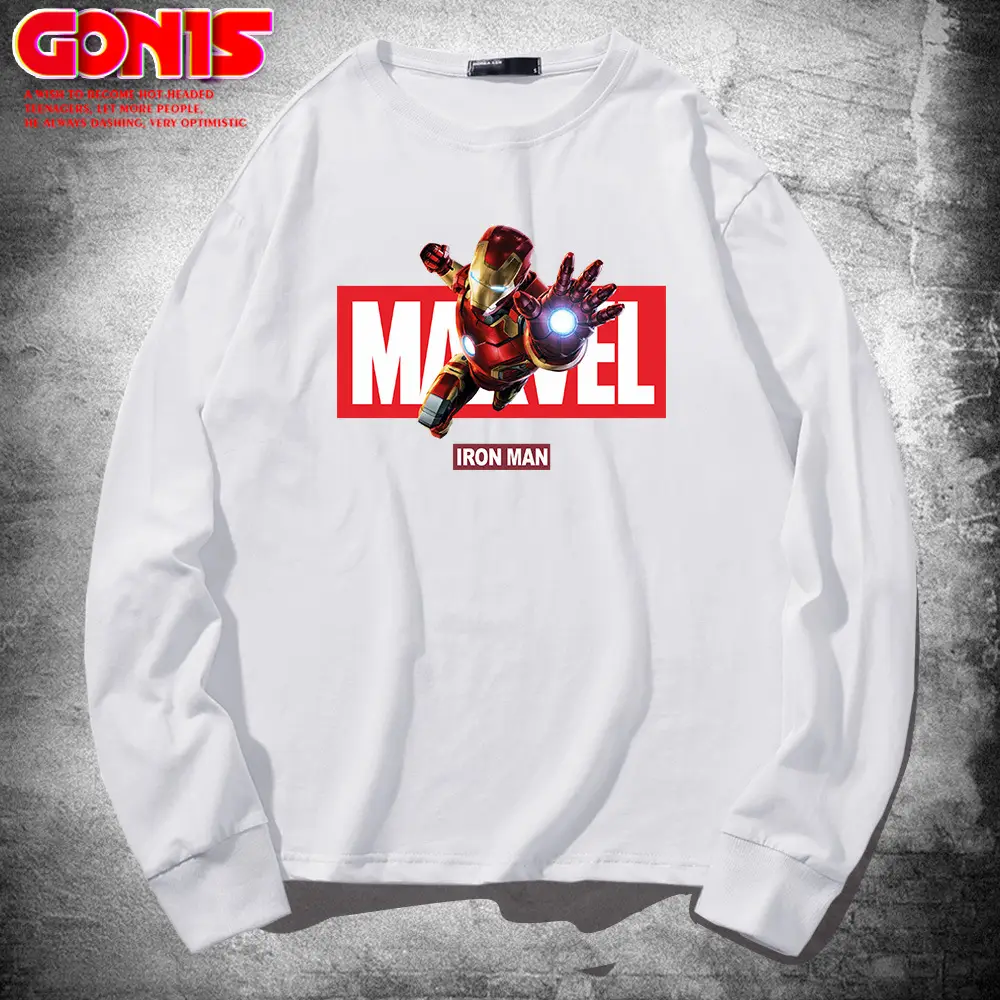Men Marvel Iron Man Long Sleeve T-Shirt Grey - Image 2