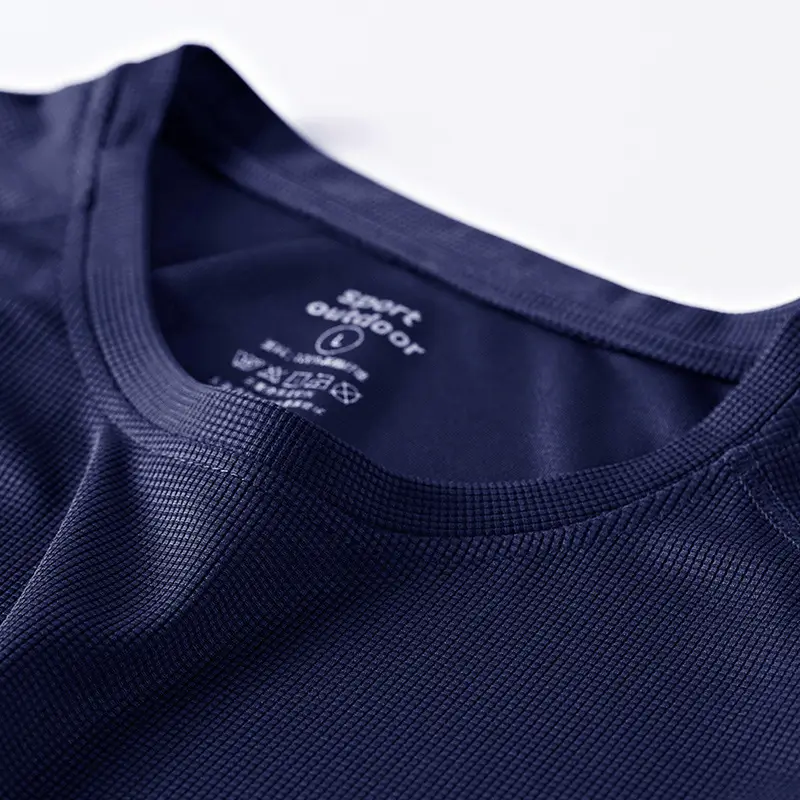 New Men's Navy Blue Short Sleeve T-Shirt Round Neck - Image 19