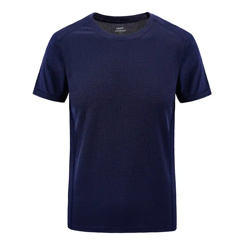 New Men's Navy Blue Short Sleeve T-Shirt Round Neck - Image 8