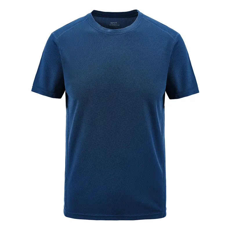 New Men's Navy Blue Short Sleeve T-Shirt Round Neck - Image 9