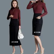 Brown Knitted Pleated Skirt for Women Large Swing Slimming — feature 12