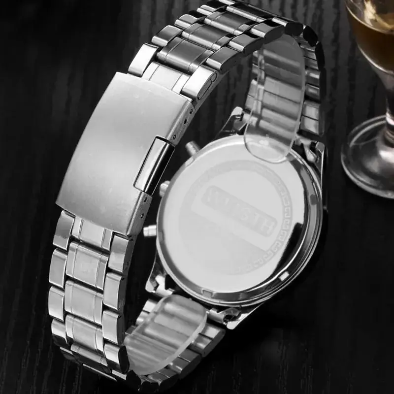Men's Vintage Three-Eye Watch with Quartz Movement