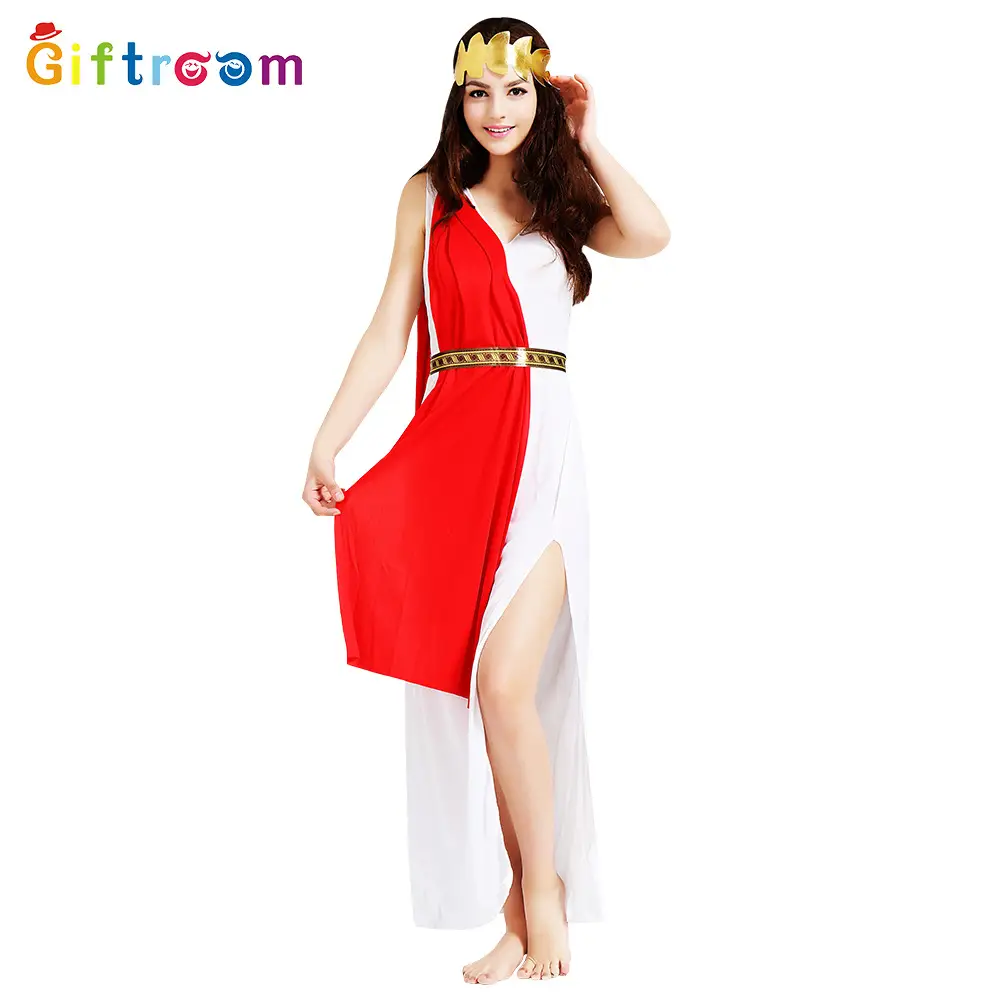 Halloween Masquerade Ancient Egypt Greek Couple Red Shawl Stage Role Adult Ancient Roman Costume - Image 5