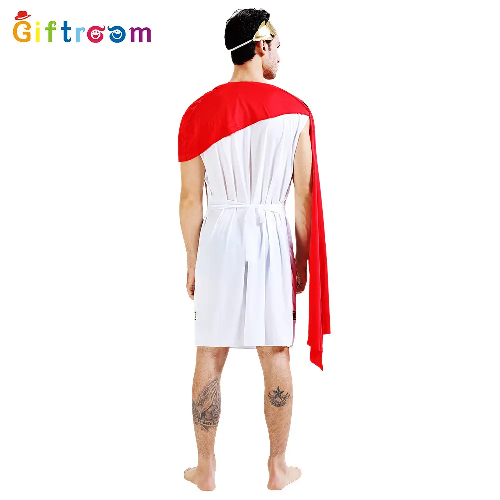 Halloween Masquerade Ancient Egypt Greek Couple Red Shawl Stage Role Adult Ancient Roman Costume - Image 6