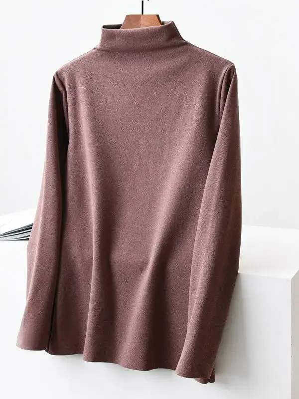 Women Fleece Long Sleeve Collar Shirt Beige