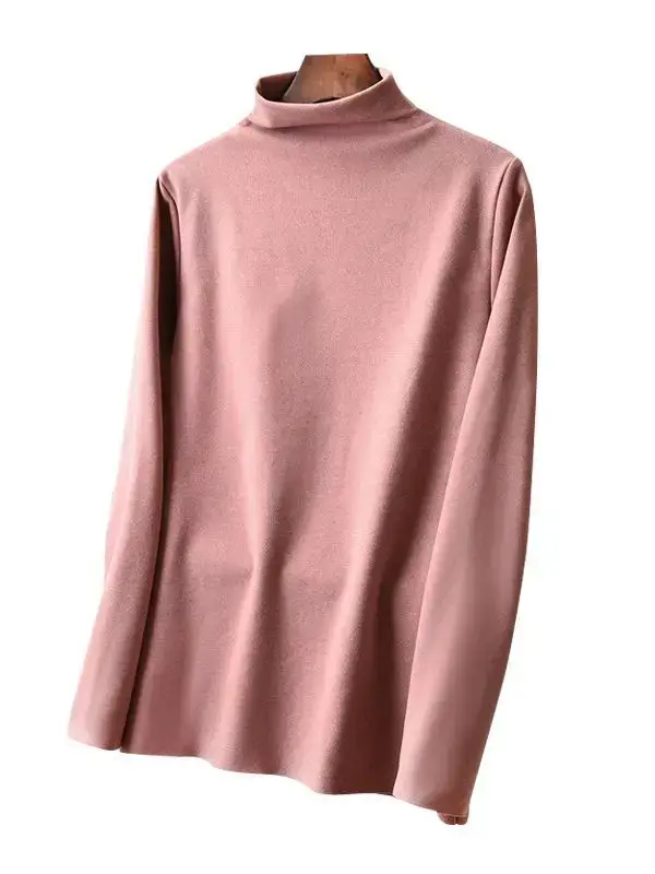 Women Fleece Long Sleeve Collar Shirt Beige