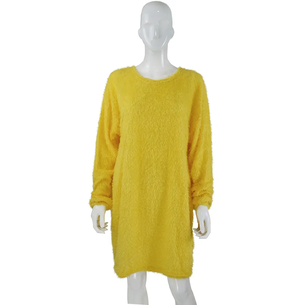 Women's 2023 Long Sleeve Plush Round Neck Dress Mint - Image 18